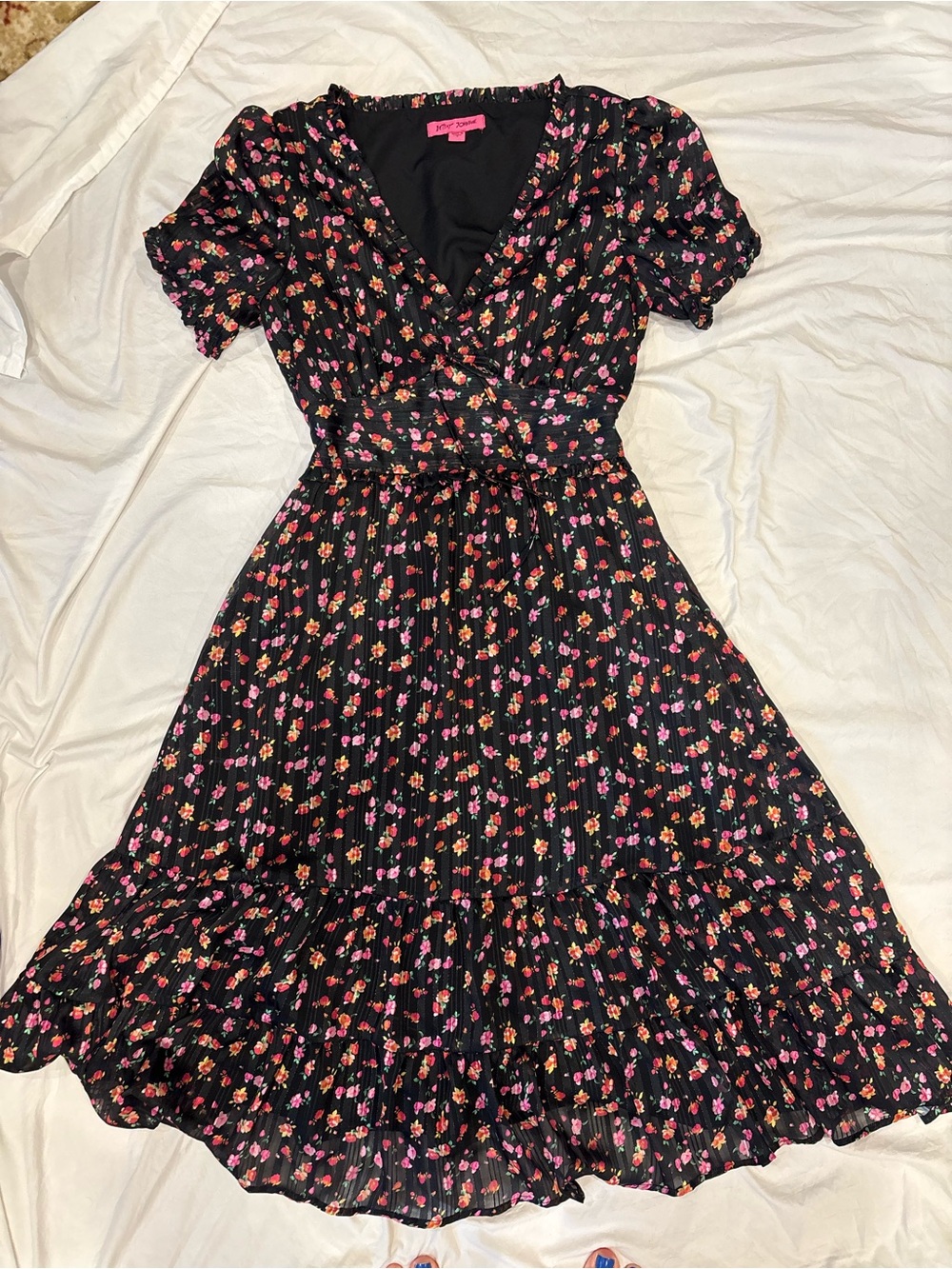 Betsey Johnson Black Floral Dress